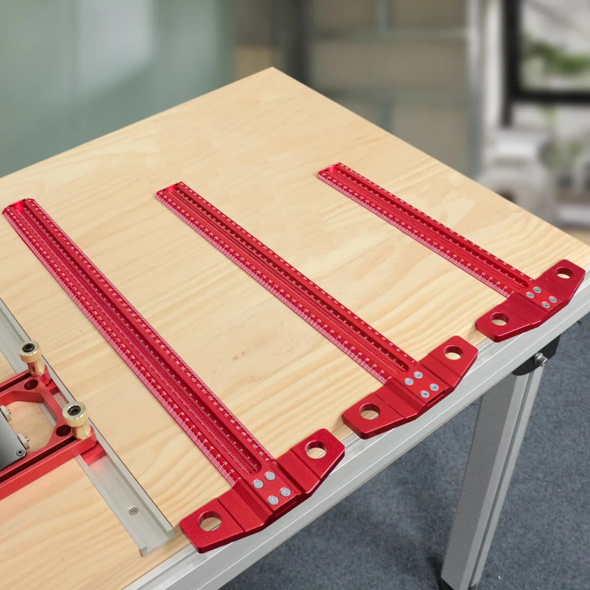 Thước kẻ chữ T bằng nhôm chính xác, dụng cụ vạch dấu, 60-500mm