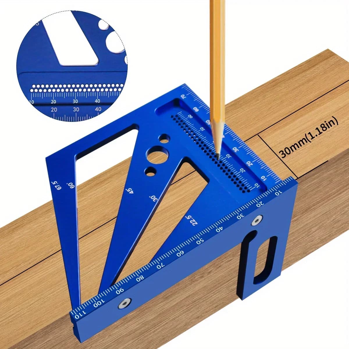 Thước đo góc vuông đa năng nhôm 22.5-90 độ