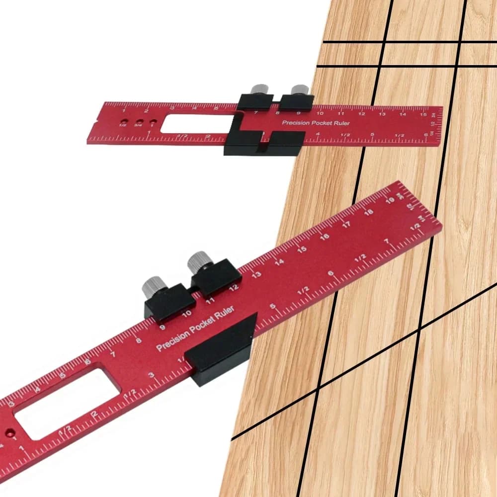Thước Pocket Chính Xác Có Chặn Trượt, Inch/Mét