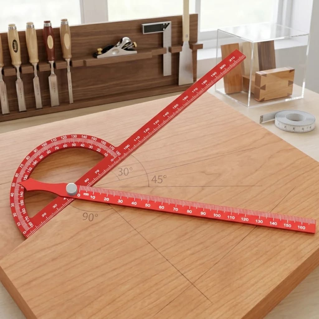 Thước đo bố cục gỗ đa góc điều chỉnh được 221mm