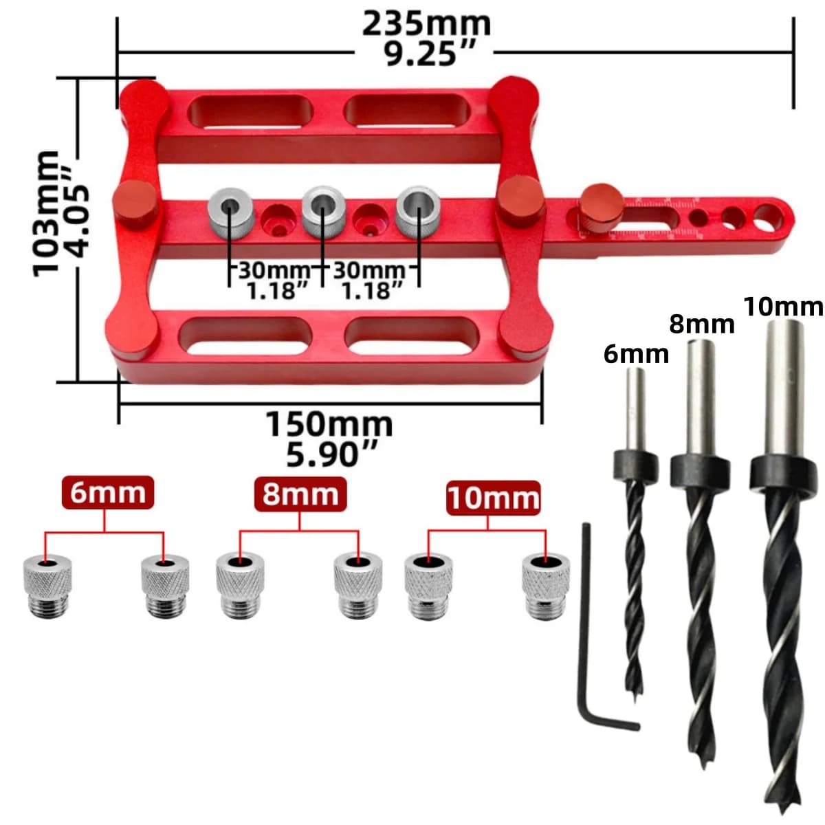 Kẹp định tâm khoan chốt với 3 mũi khoan