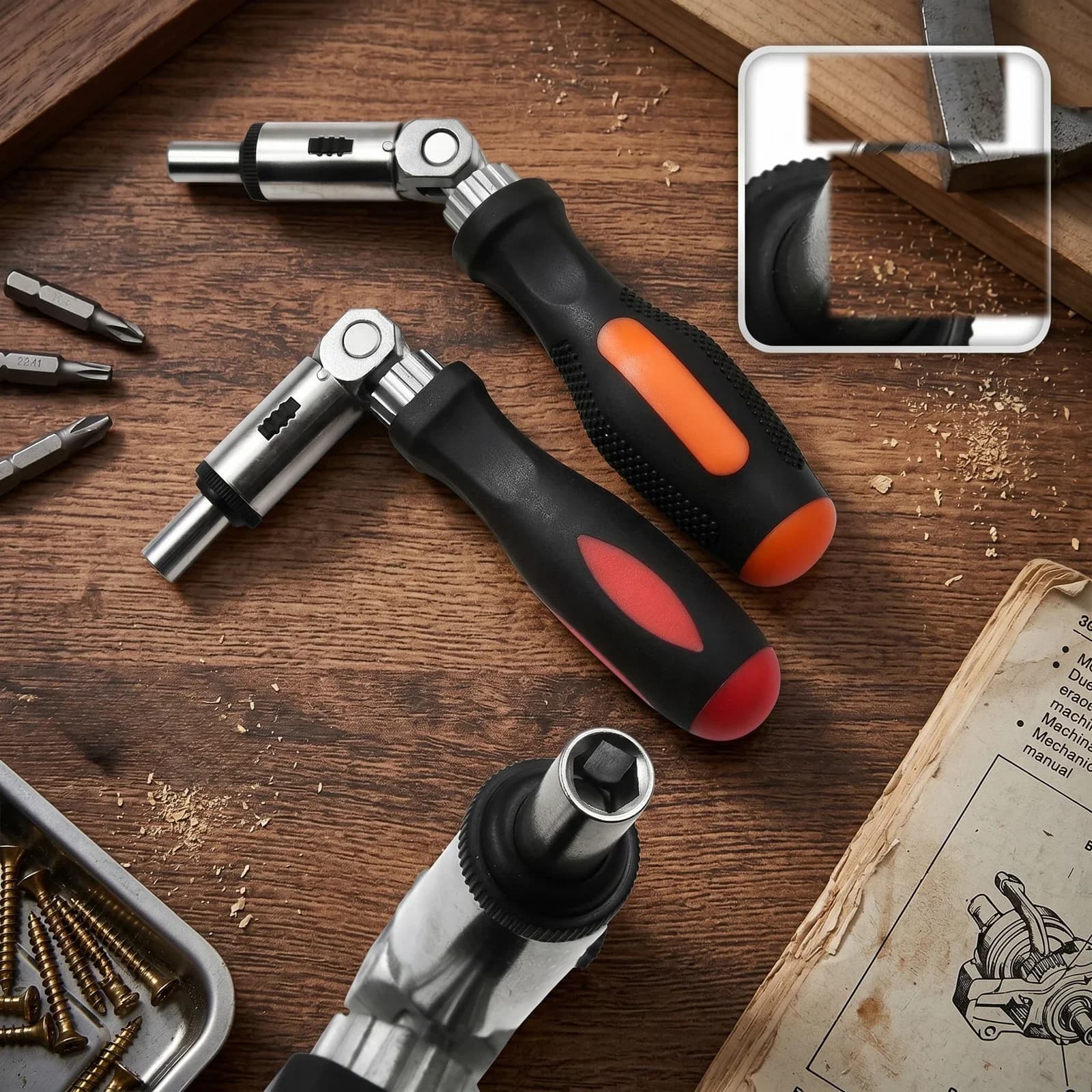 Bộ Tua Vít Ratchet Có Thể Điều Chỉnh Với Tay Gấp