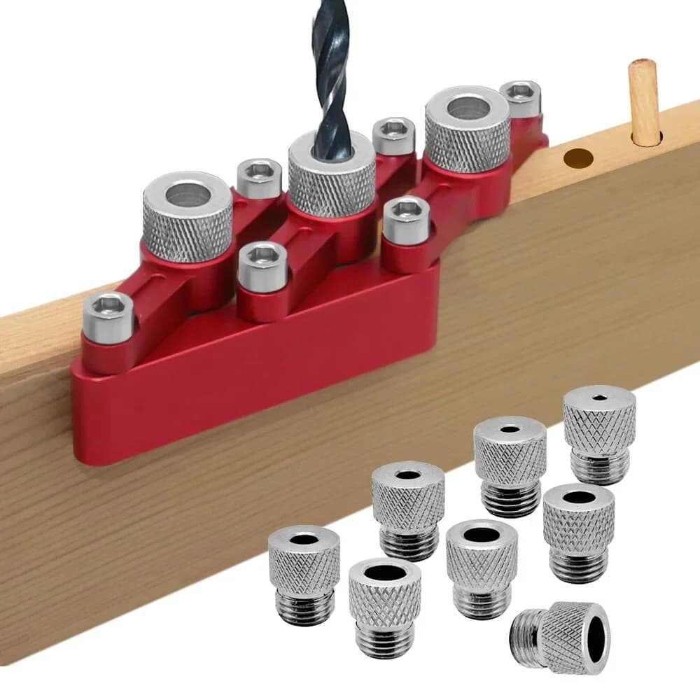 Kẹp định vị khoan chốt gỗ tự cân tâm với ống dẫn mũi khoan 3-10mm