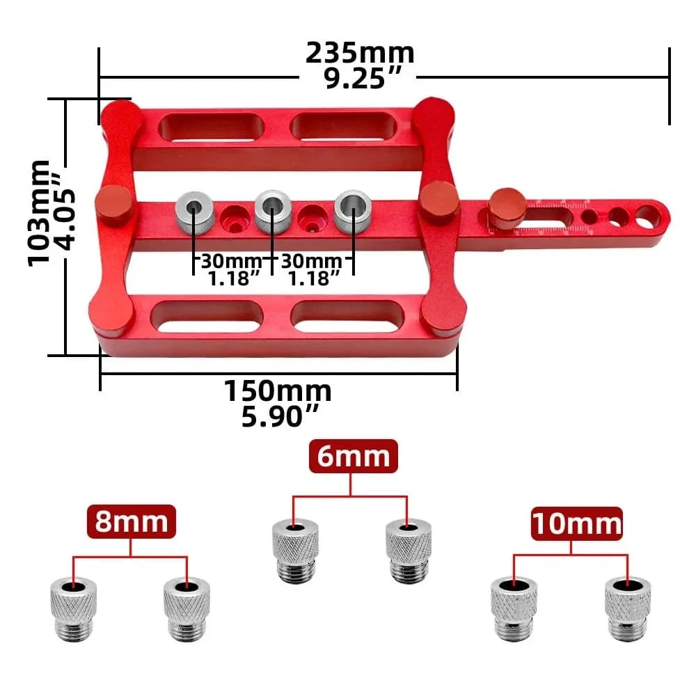 Khuôn Khoan Định Vị Tự Cân Bằng, Hệ Mét 6/8/10mm