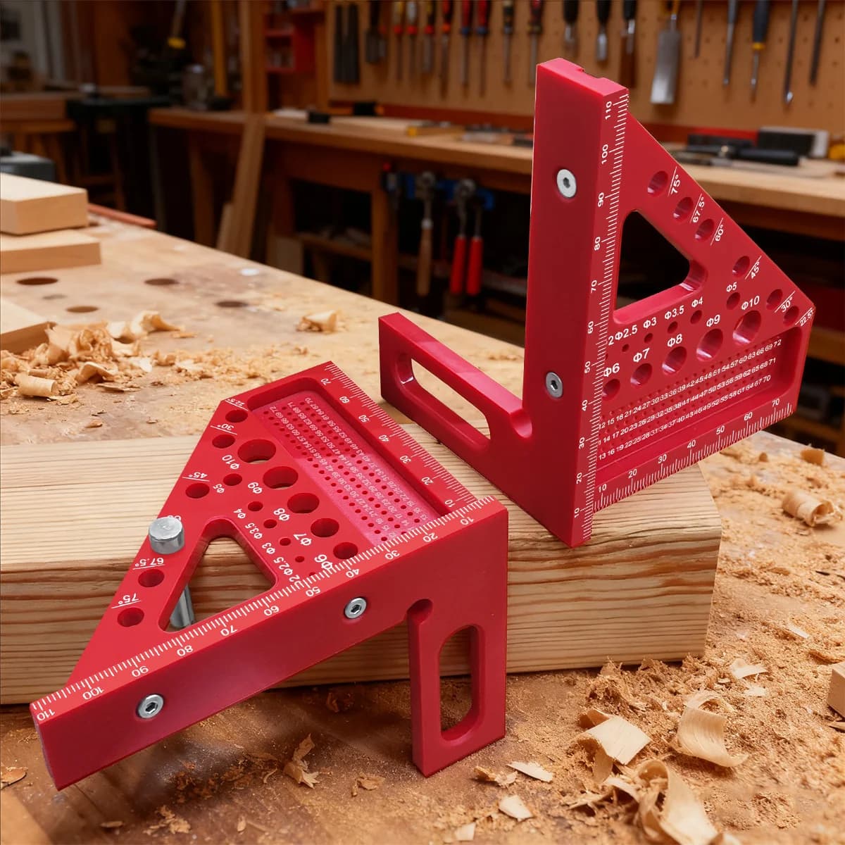 Thước đo đa góc nhựa 3D kèm thước đo độ