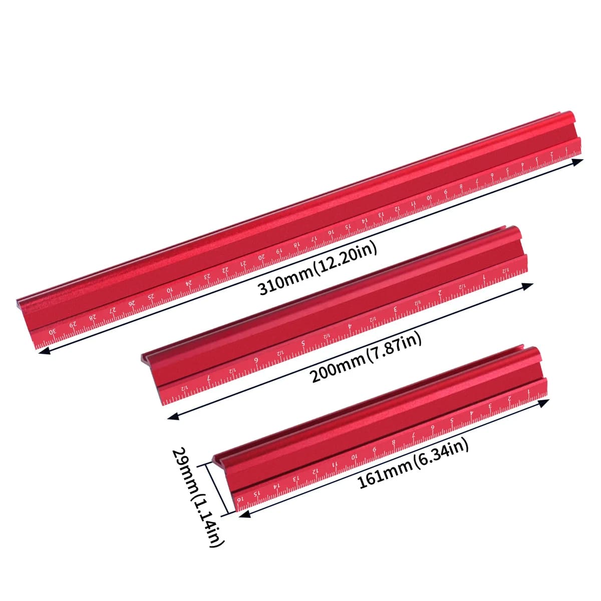 Thước kẻ chữ V chính xác hệ mét và hệ inch