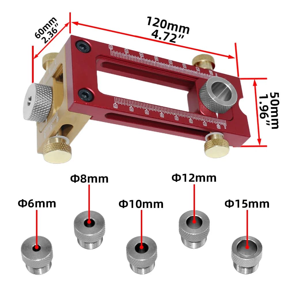 Dụng Cụ Khoan Hướng Dẫn Và Định Vị Chốt Gỗ 2-in-1 Kèm Bộ Mũi Khoan