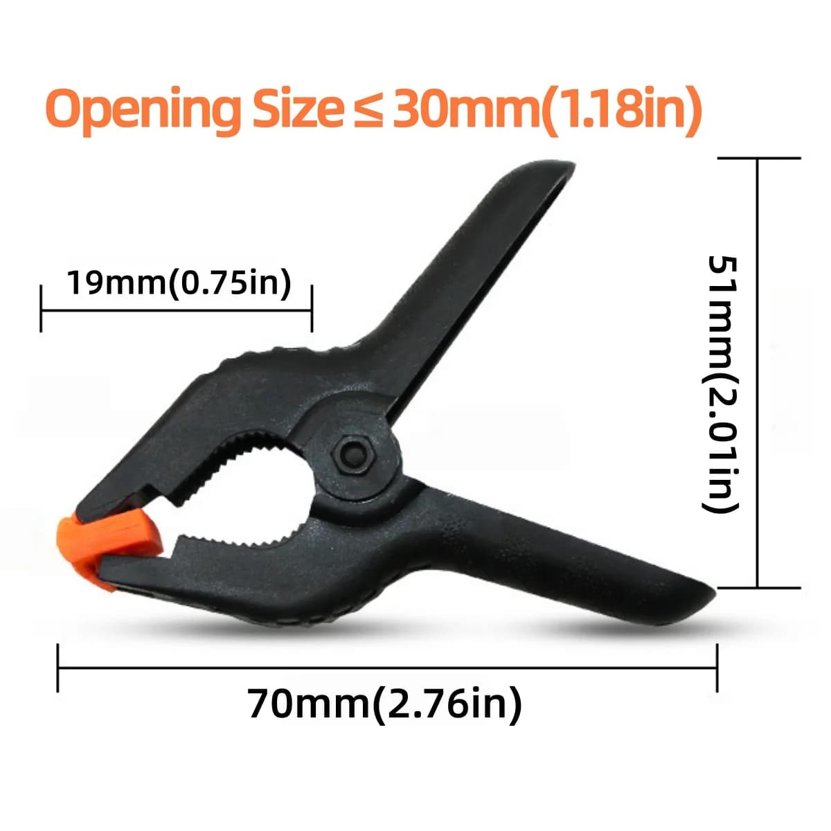 Bộ 10 kẹp nhựa lò xo bật cỡ 2 inch