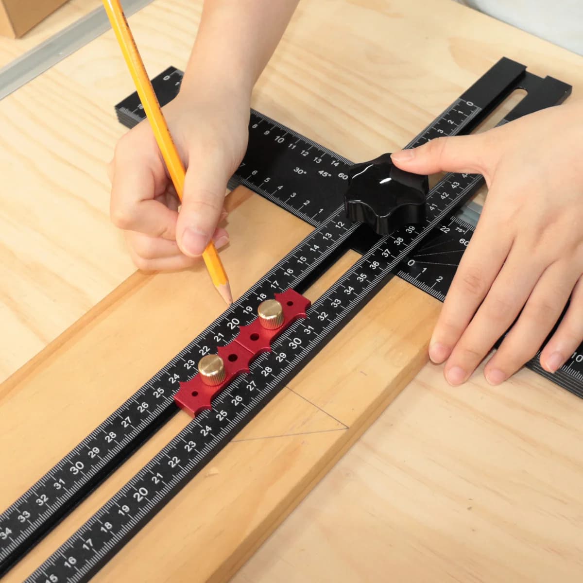 Thước vuông định vị khoan tường khô điều chỉnh 2 trong 1