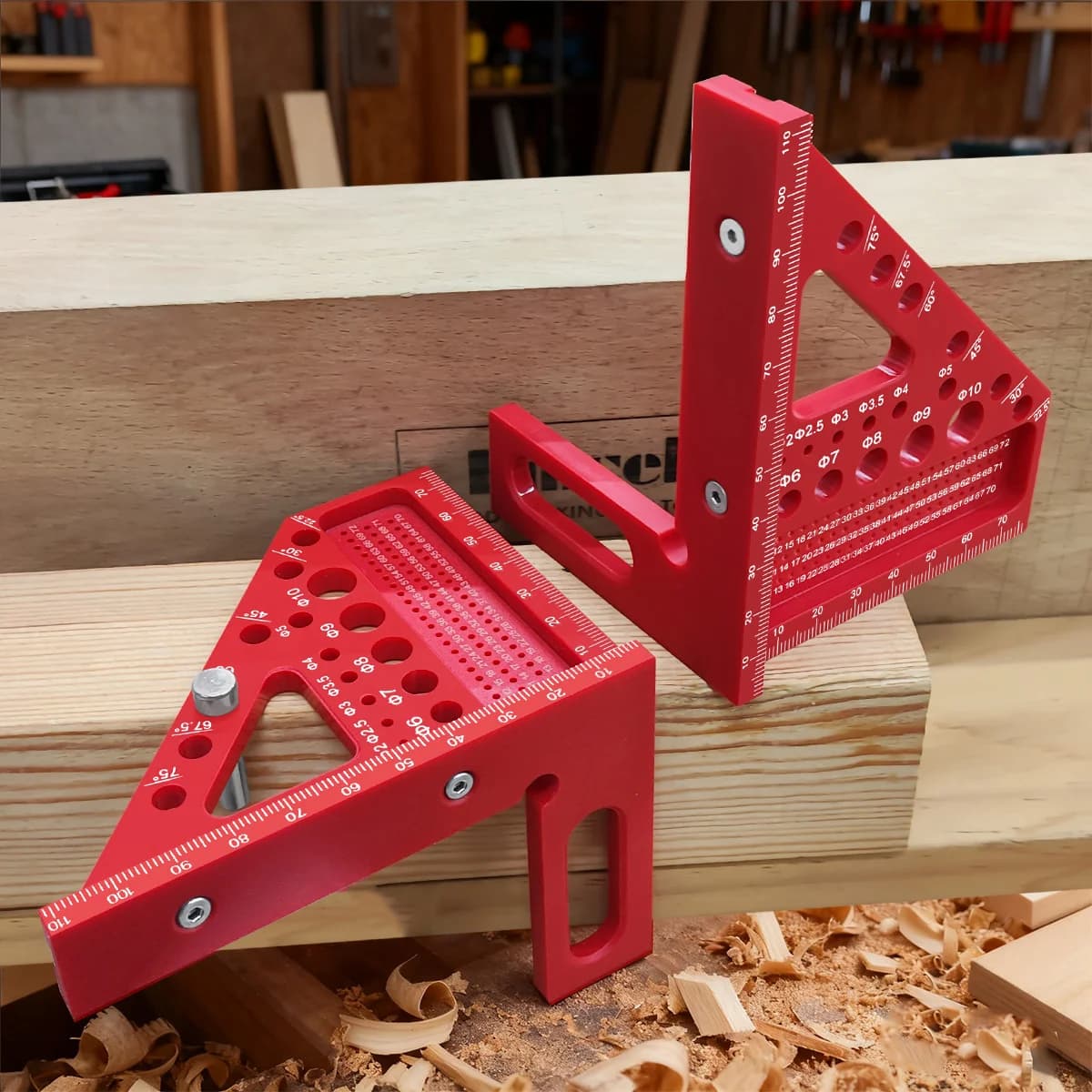 Thước vuông nhựa 3D cho kỹ sư, góc 45/90 độ
