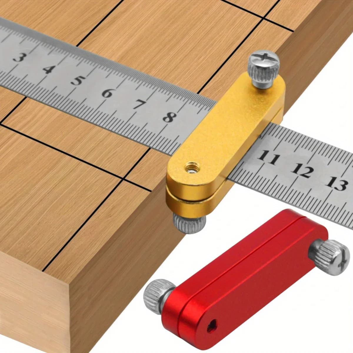 Khối định vị thước kẻ nghề mộc và dụng cụ vạch dấu