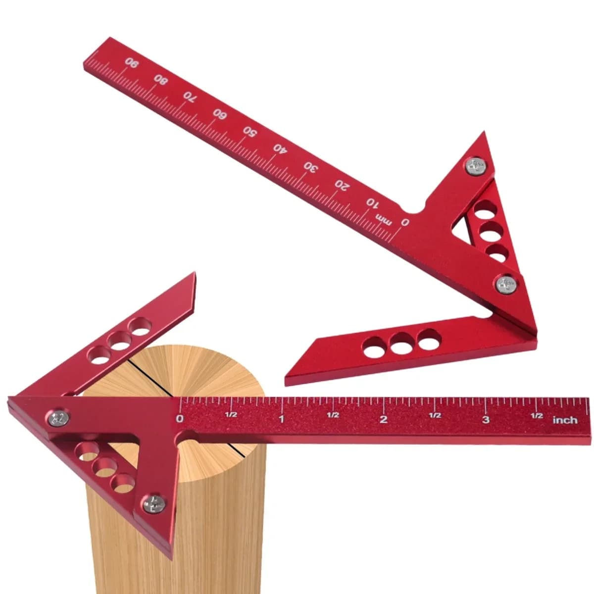Thước kẻ tìm tâm tròn cho gỗ 45/90 độ