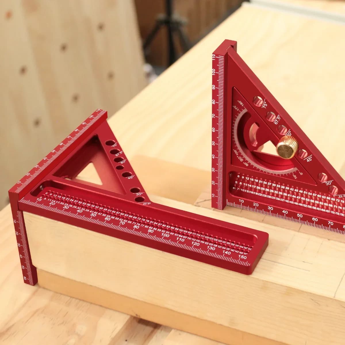 Bộ thước vuông thợ mộc và thước tam giác 2 trong 1