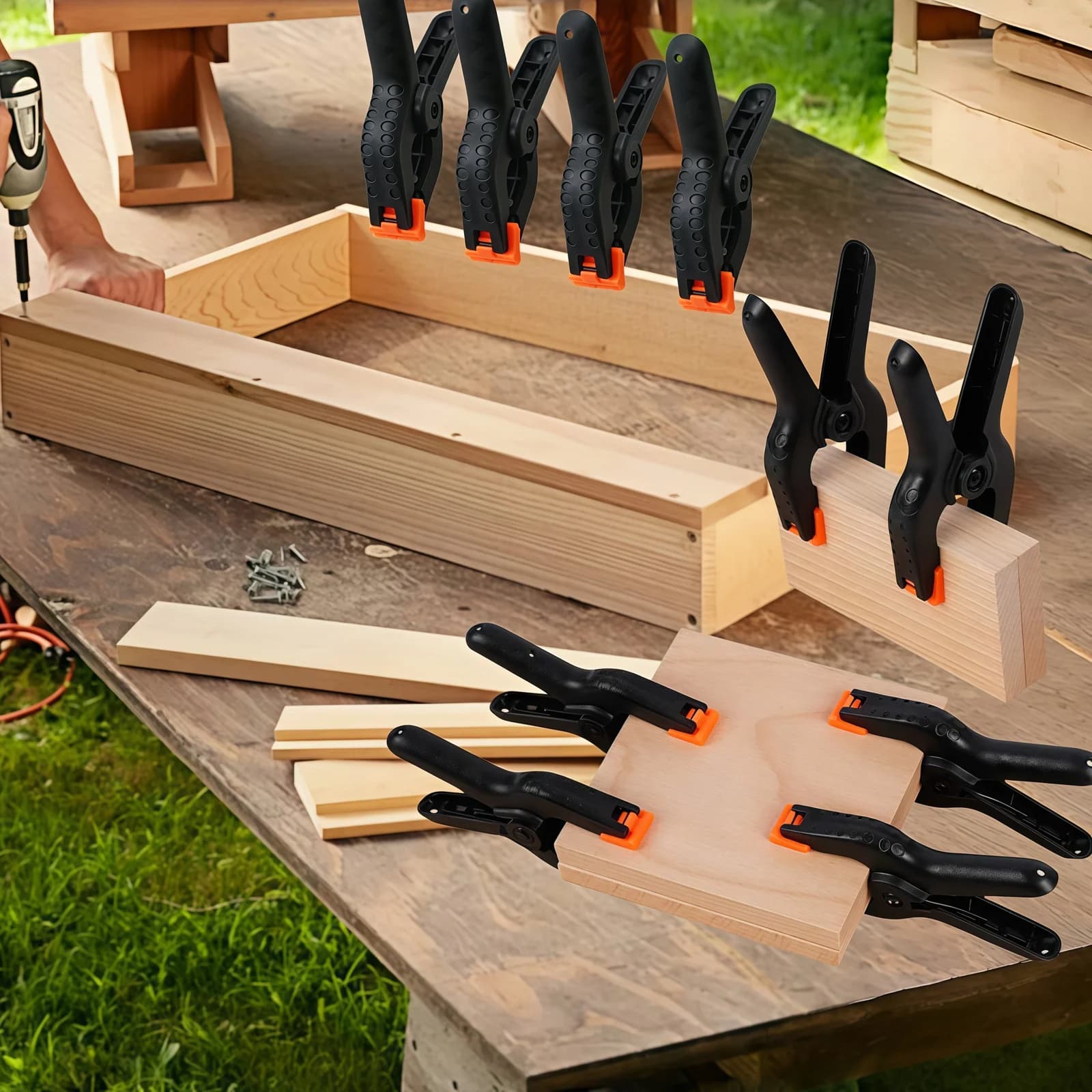 Bộ 10 kẹp nhựa lò xo bật cỡ 2 inch