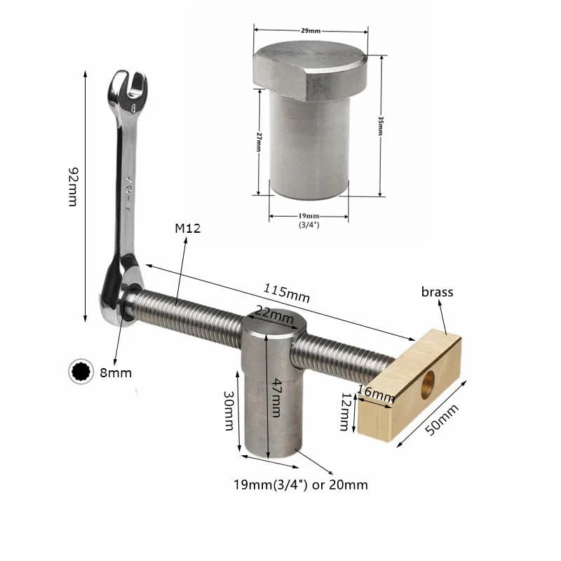 Kẹp bàn điều chỉnh cho bàn làm việc 19/20mm