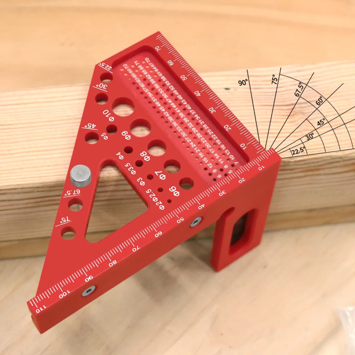 Thước đo đa góc nhựa 3D kèm thước đo độ