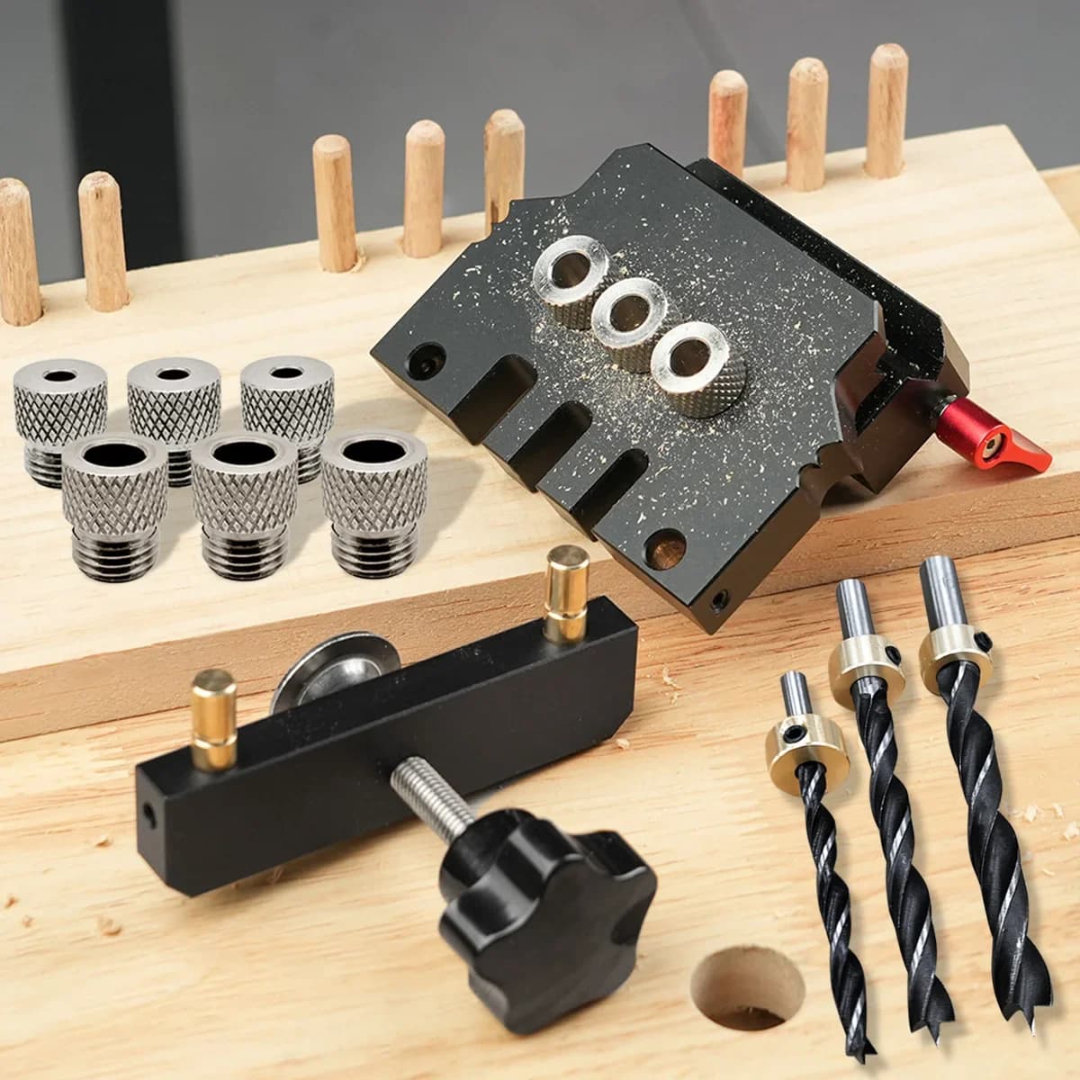 Bộ Định Vị Khoan Lỗ Ghép Gỗ Tự Cân Bằng