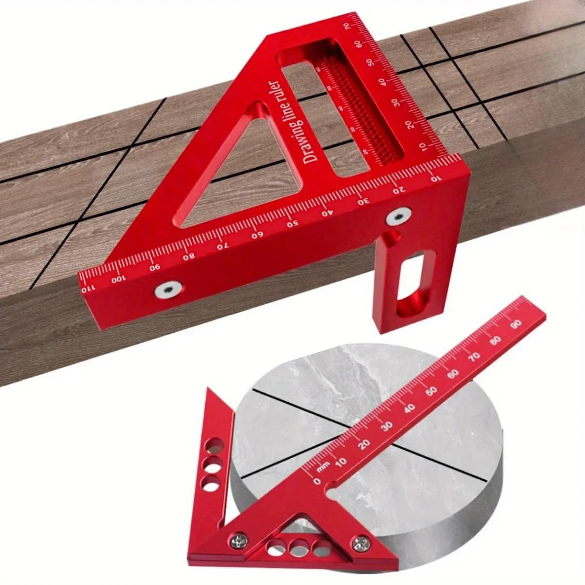 Bộ Thước Vuông Góc Thợ Mộc & Dụng Cụ Vạch Tâm