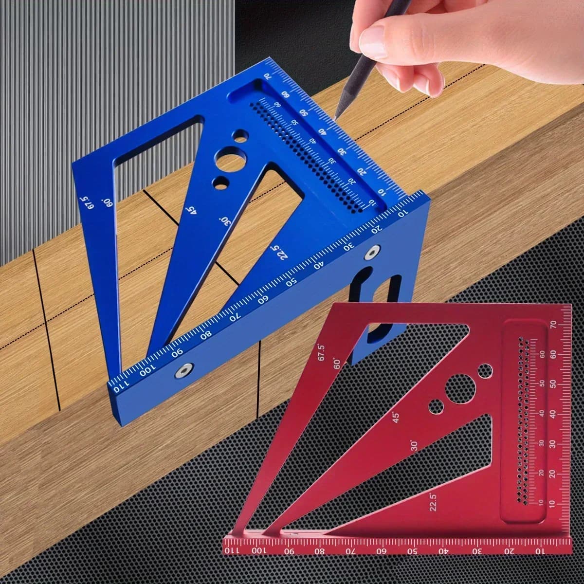 Thước đo góc vuông đa năng nhôm 22.5-90 độ