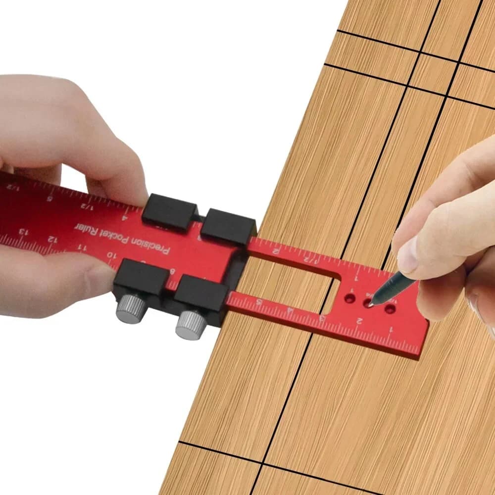 Thước Pocket Chính Xác Có Chặn Trượt, Inch/Mét