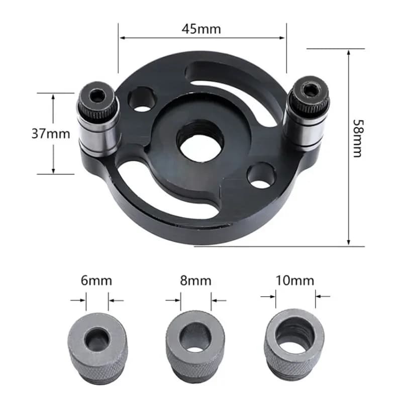 Kẹp khoan lỗ pocket và chốt gỗ thẳng đứng, 6/8/10mm