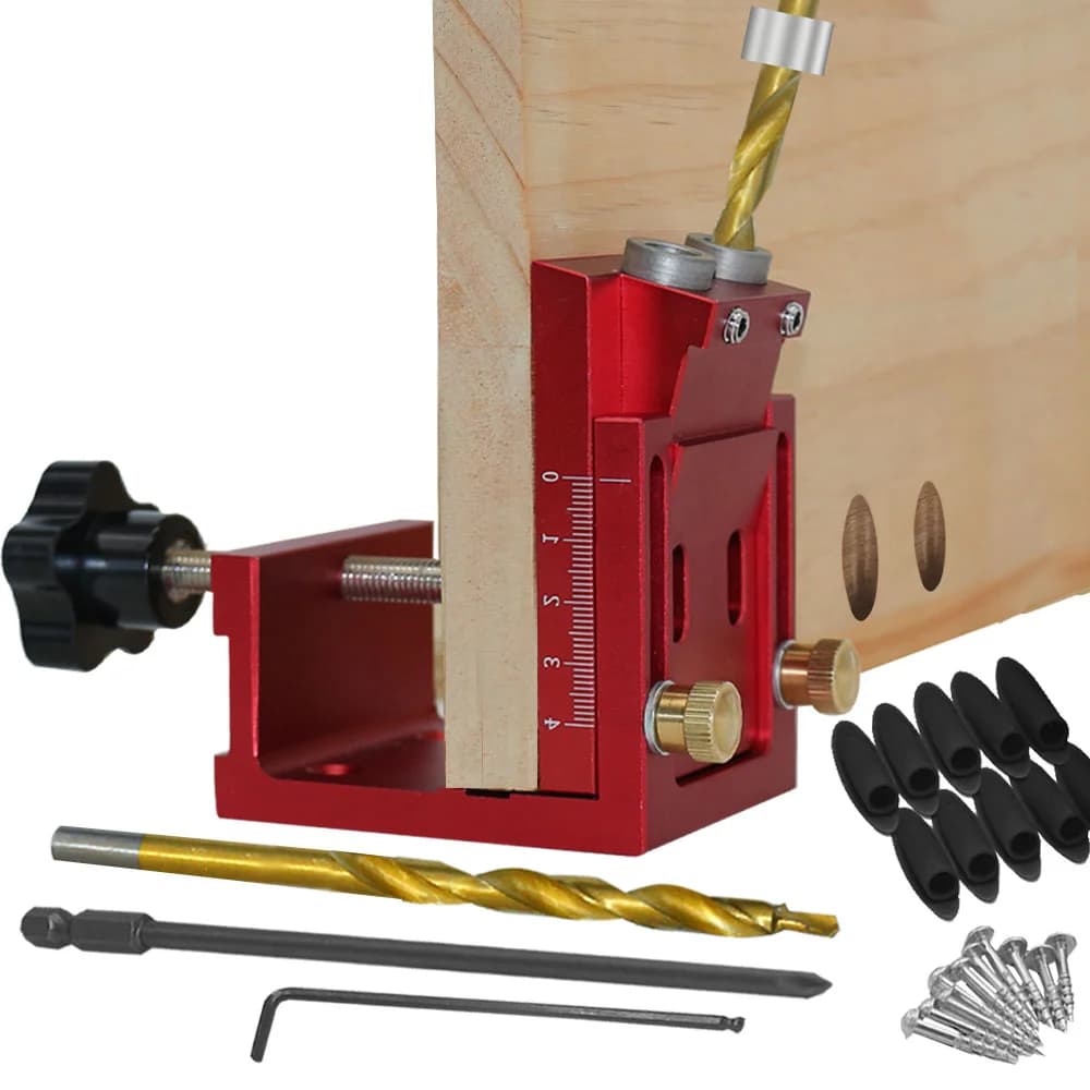 Bộ định vị khoan lỗ bỏ túi kèm dẫn hướng, mũi khoan và vít