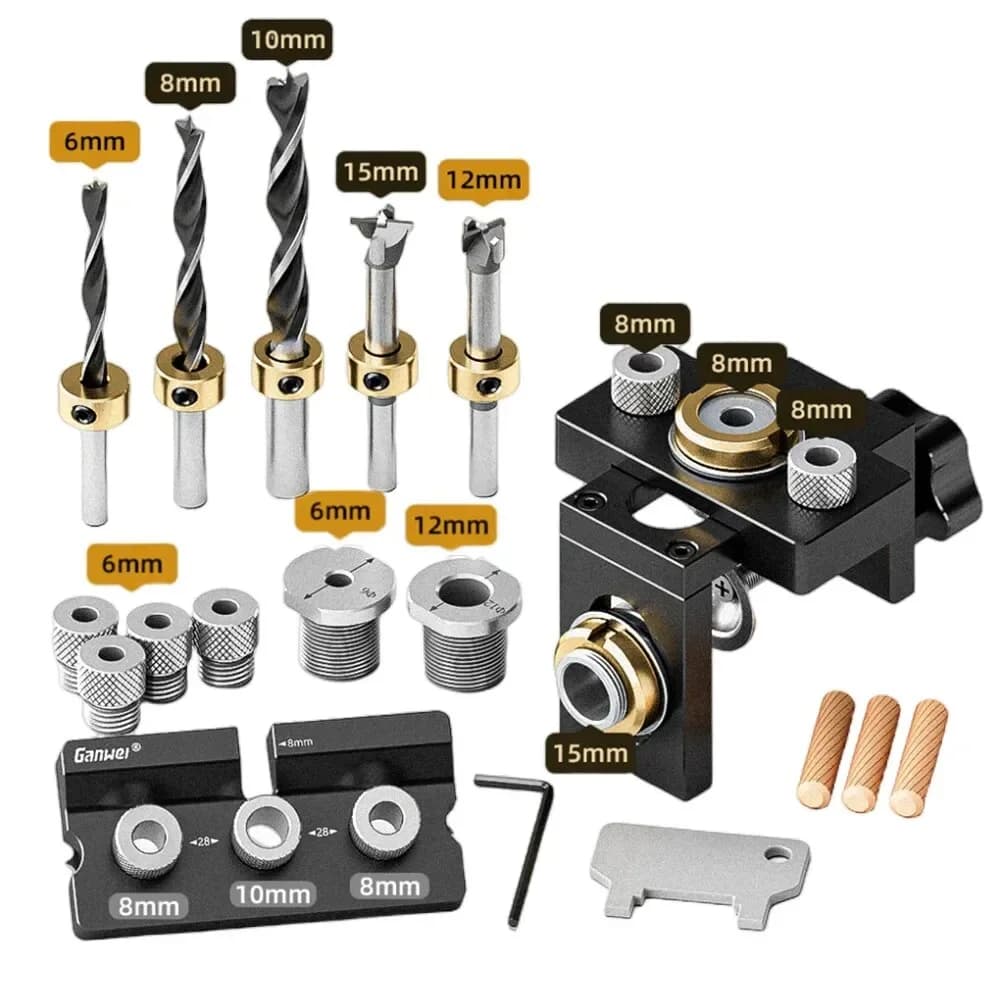 Thước định vị khoan chốt và dẫn mũi khoan điều chỉnh 3 trong 1